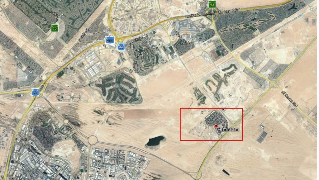 Remraam locationmap 1024x578 - Remraam Dubailand - Location Map
