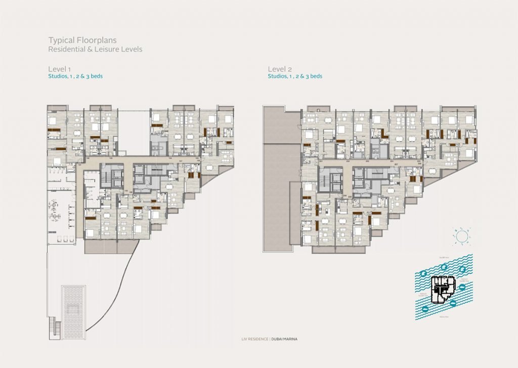 liv residence dubai marina 16 1024x727 - Floor Plans - LIV Residence