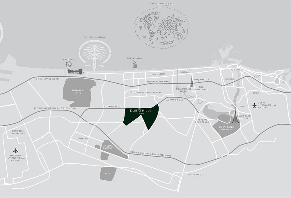 location map 1 - Golf Place at Dubai Hills By Emaar