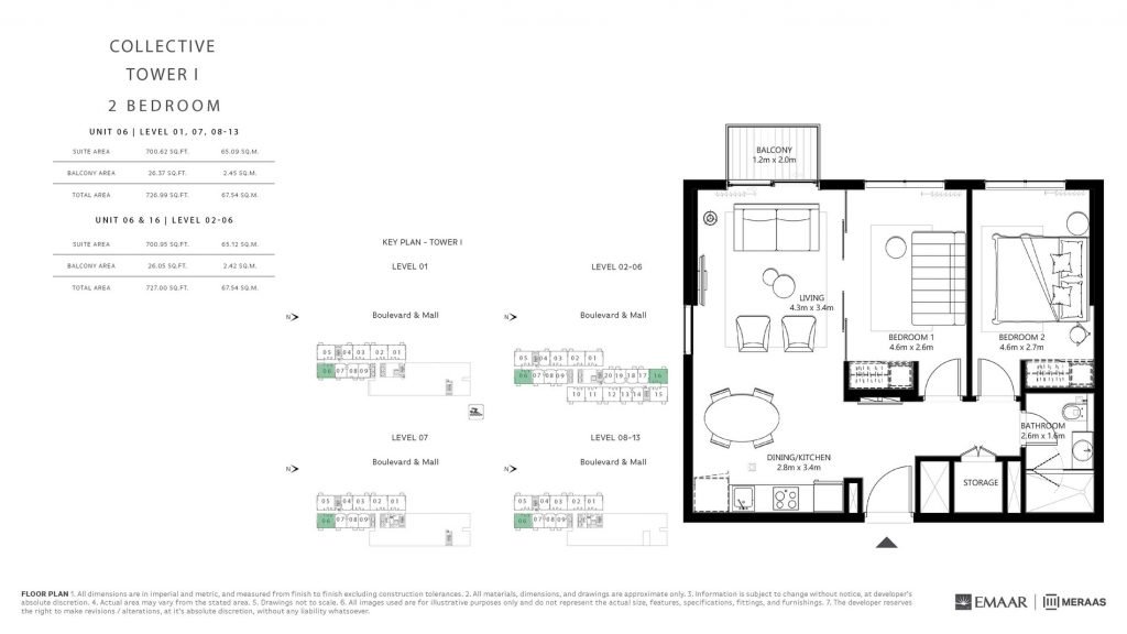DHE COLLECTIVE FLOORPLANS T1 Page 6 1024x576 - Collective at Dubai Hills Estate - Floor Plans