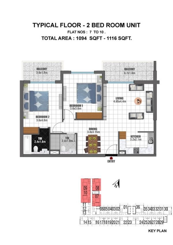 TYPE 3 2BED UNIT TYPICAL 600x849 - Jewelz by Danube - Floor Plans