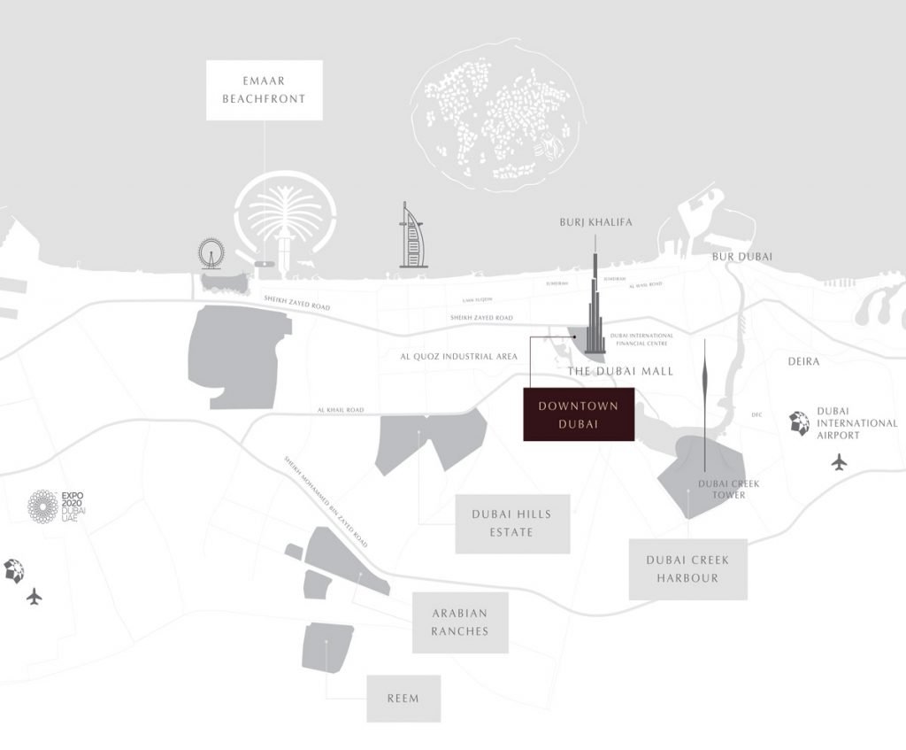 GRANDE location map 1024x847 - Grande at The Opera District by Emaar