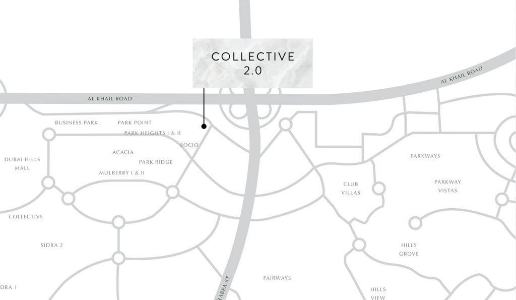 Collective Location Map 1024x595 - COLLECTIVE 2.0 at Dubai Hills Estate