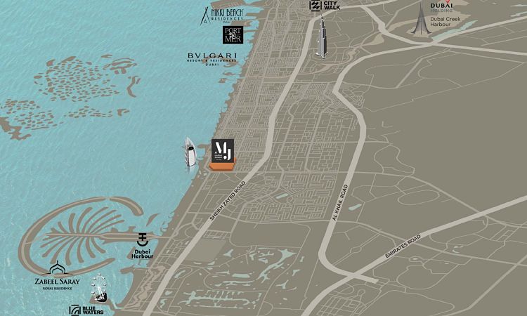 Madinat Jumeirah Living by Dubai Holding Location Map - Asayel Madinat Jumeirah Living (MJL) by Dubai Holding