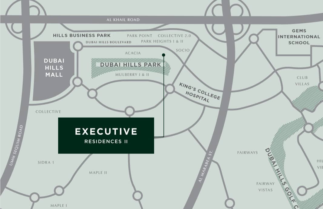 Executive Residences 2 location map - Executive Residences 2 Park Ridge by Emaar