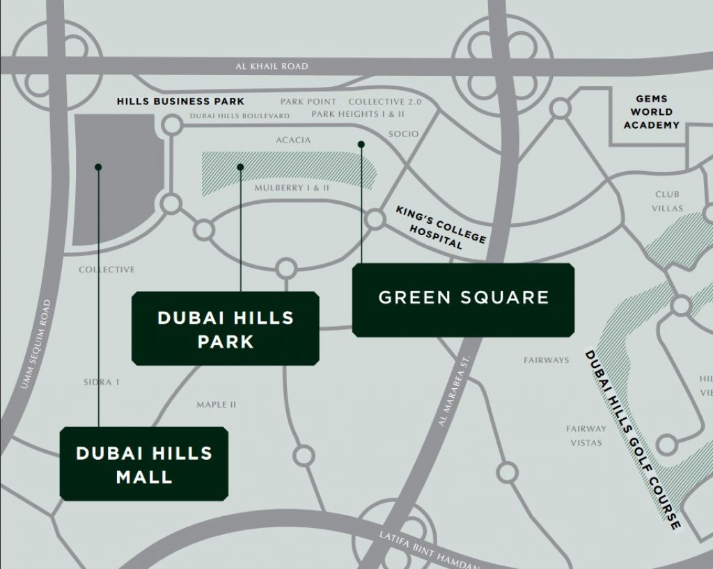 location map green sqaure 1024x818 - Green Square in Dubai Hills Estate