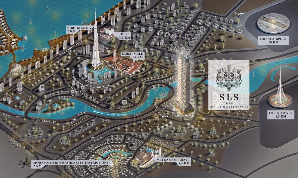 SLS Dubai Hotel Residences Map 1024x611 - SLS Dubai Hotel & Residences