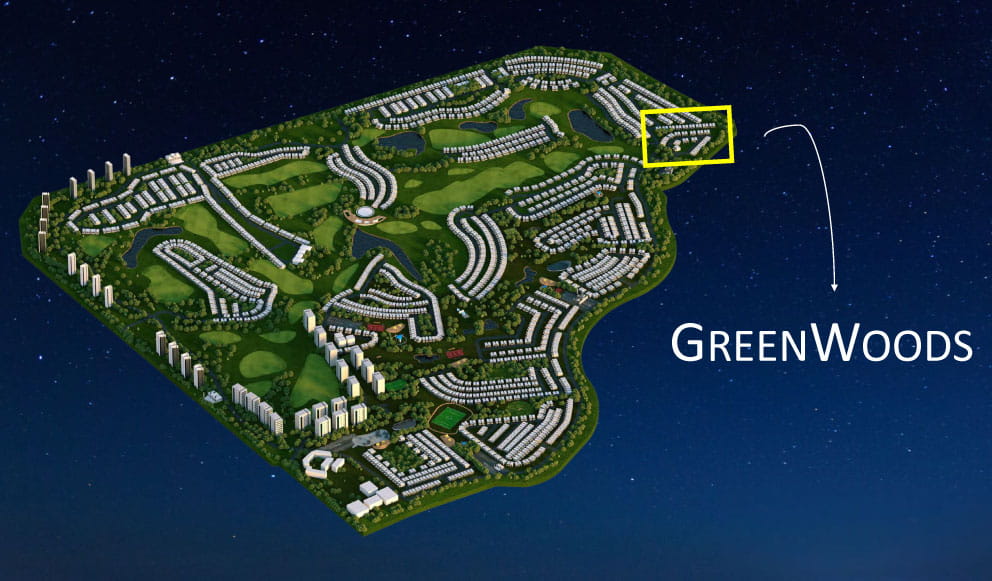 greenwoods location - Greenwoods Villas at Damac Hills